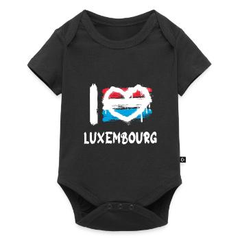 J’aime le Luxembourg / Ich Liebe Luxembourg Land - Body à manches courtes Premium Bébé - noir - Devant