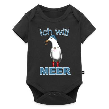 Kapitän Seefahrt Anker Meer - Ich will Meer! - Baby Premium Kurzarmbody - Schwarz - Vorne