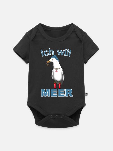 Kapitän Seefahrt Anker Meer - Ich will Meer! - Baby Premium Kurzarmbody - Schwarz