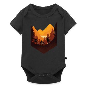 montagne forêt vélo vélo de montagne cadeau nature - Body à manches courtes Premium Bébé - noir - Devant