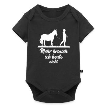 Pferde zubehör Mädchen Pferd lustiger Spruch - Baby Premium Kurzarmbody - Schwarz - Vorne