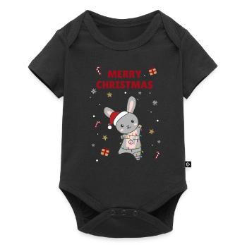 Lapin Joyeux Noël Animaux d’hiver Lapins - Body à manches courtes Premium Bébé - noir - Devant
