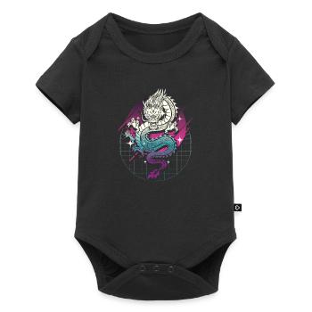 Dragon japonais Vaporwave Dragon Japon - Body à manches courtes Premium Bébé - noir - Devant