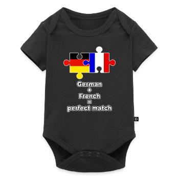 Puzzle allemand français - Body à manches courtes Premium Bébé - noir - Devant