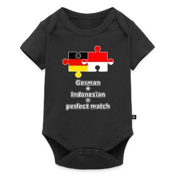 Puzzle indonésien allemand - Body à manches courtes Premium Bébé - noir - Devant