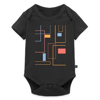 Modern geometric minimalist abstract and colorful - Baby Premium short-sleeve bodysuit - black - Front