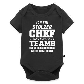 Stolzer Chef Des Besten Teams Shirt Geschenkt Fun - Baby Premium Kurzarmbody - Schwarz - Vorne