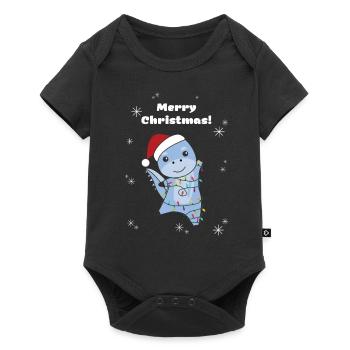 Dino Christmas Winter Animals Dinos - Baby Premium short-sleeve bodysuit - black - Front