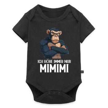Singe Chimpanzé J’entends toujours Mimimi - Body à manches courtes Premium Bébé - noir - Devant
