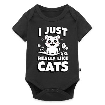 Chat Chats Amoureux Chat Propriétaire Chaton - Body à manches courtes Premium Bébé - noir - Devant
