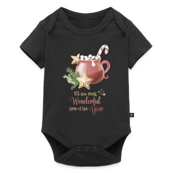 Hot Cacao, most wonderful time of the year - Baby Premium short-sleeve bodysuit - black - Front
