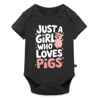 Pig Animal - Baby Premium short-sleeve bodysuit - black - Front