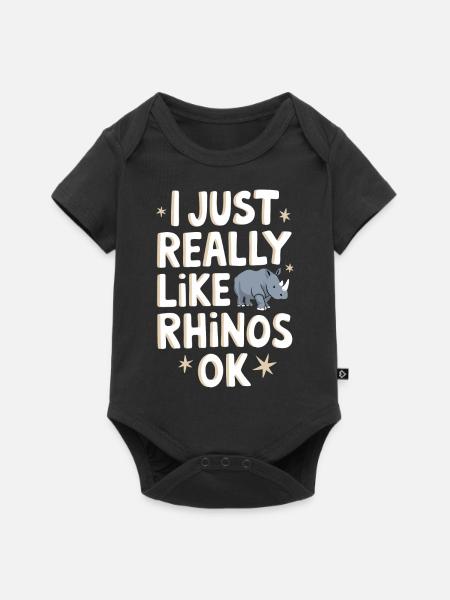 Nashorn Rhinozeros - Baby Premium Kurzarmbody - Schwarz