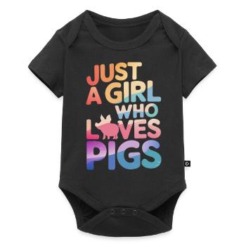 Pig Animal - Baby Premium short-sleeve bodysuit - black - Front