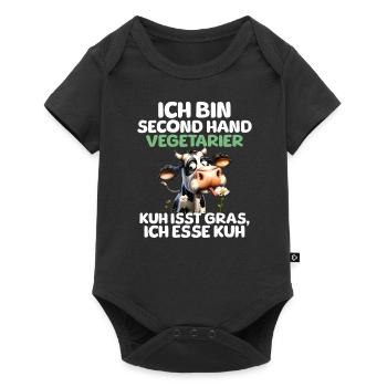 Second Hand Vegetarian - Baby Premium short-sleeve bodysuit - black - Front
