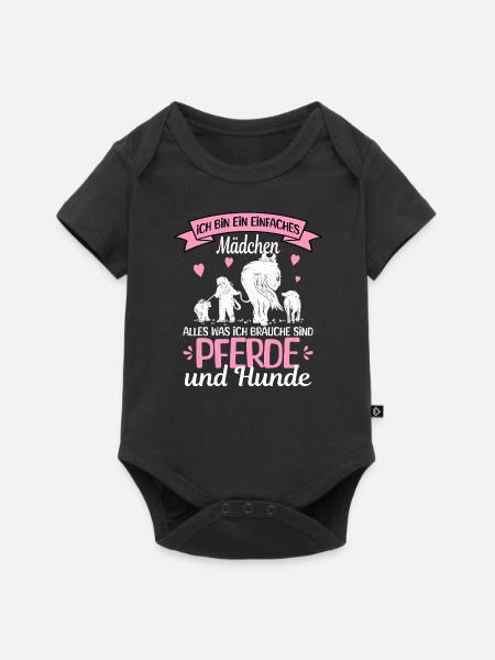 Einfaches Mädchen Pferde - Baby Premium Kurzarmbody - Schwarz