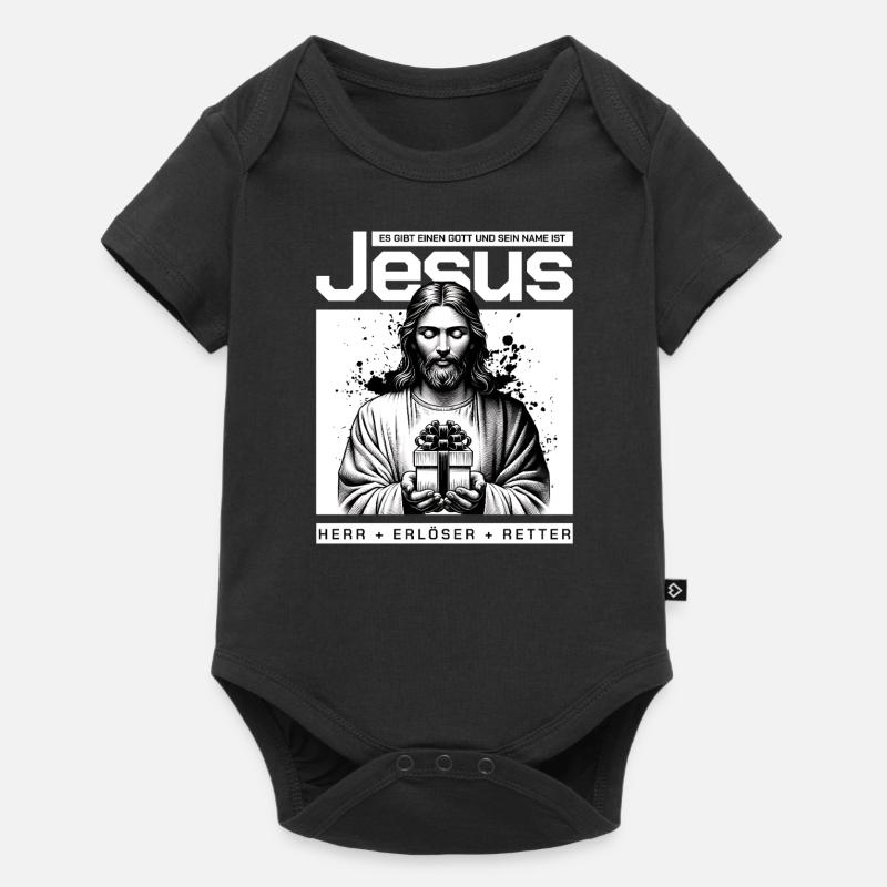 Jésus, Seigneur et Sauveur - Body à manches courtes Premium Bébé - noir