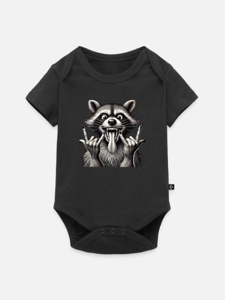 Rock 'n' Roll raton laveur Métal Art Design - Body à manches courtes Premium Bébé - noir