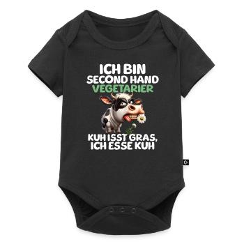 Second Hand Vegetarian - Baby Premium short-sleeve bodysuit - black - Front