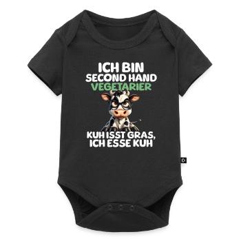 Second Hand Vegetarian - Baby Premium short-sleeve bodysuit - black - Front