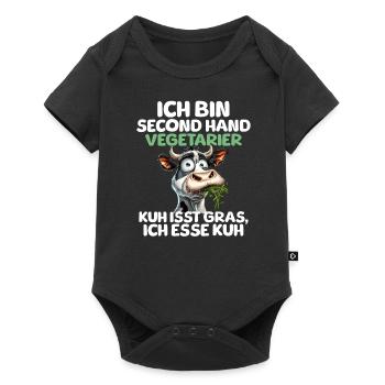 Second Hand Vegetarian - Baby Premium short-sleeve bodysuit - black - Front