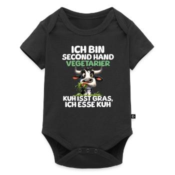 Second Hand Vegetarian - Baby Premium short-sleeve bodysuit - black - Front