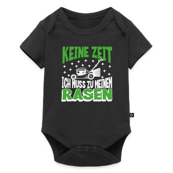 Keine Zeit, ich muss zu meinem Rasen - Baby Premium Kurzarmbody - Schwarz - Vorne