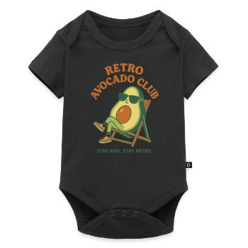 Retro avocado with sunglasses - Baby Premium short-sleeve bodysuit - black - Front