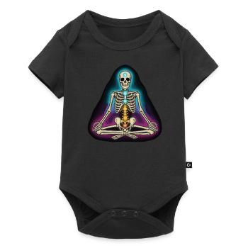 Yoga du squelette - Posture des chakras - Body à manches courtes Premium Bébé - noir - Devant