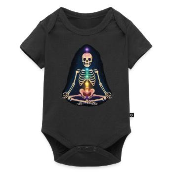 Skeletal Yoga - Chakra Meditation - Baby Premium short-sleeve bodysuit - black - Front