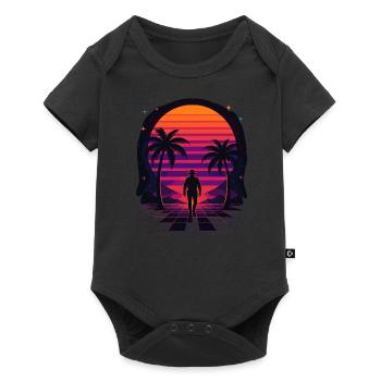 Synthwave Cowboy - Clothing Desert - Baby Premium short-sleeve bodysuit - black - Front