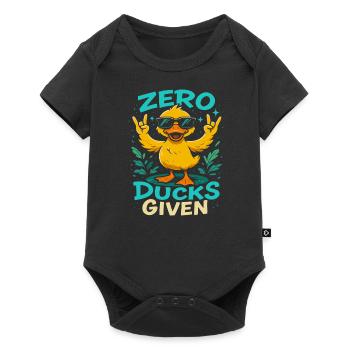 Zero Ducks Given Enten-Motiv Spaß - Baby Premium Kurzarmbody - Schwarz - Vorne