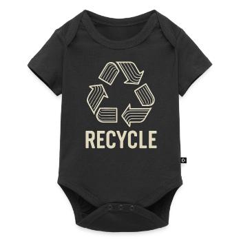 Symbole de recyclage avec conscience environnementale - Body à manches courtes Premium Bébé - noir - Devant