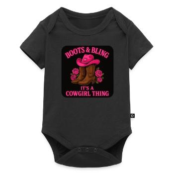 Cow girl: Boots & Bling – It's A Thing - Baby Premium short-sleeve bodysuit - black - Front