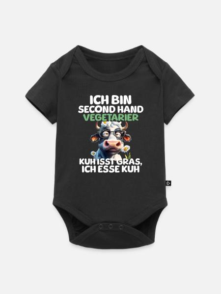 Second Hand Vegetarier - Baby Premium Kurzarmbody - Schwarz
