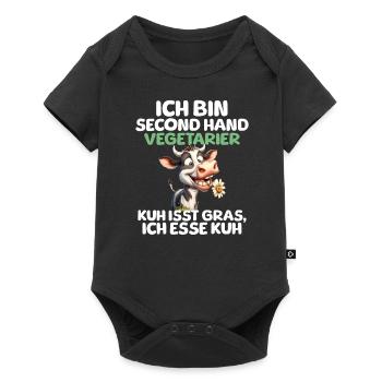 Second Hand Vegetarian - Baby Premium short-sleeve bodysuit - black - Front