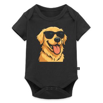 Chien cool avec des lunettes de soleil illustration - Body à manches courtes Premium Bébé - noir - Devant