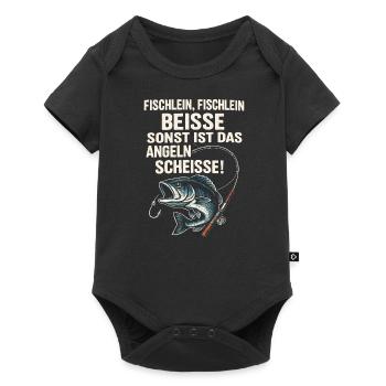Little Fish Bite – Funny Angler Rhyme - Baby Premium short-sleeve bodysuit - black - Front
