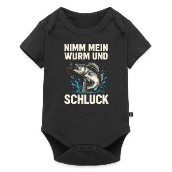Take My Worm – Cheeky Fishing Motif - Baby Premium short-sleeve bodysuit - black - Front