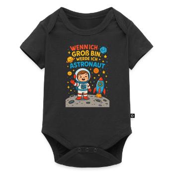 Wenn Ich Groß Bin, Werde Ich Astronaut - Baby Premium Kurzarmbody - Schwarz - Vorne