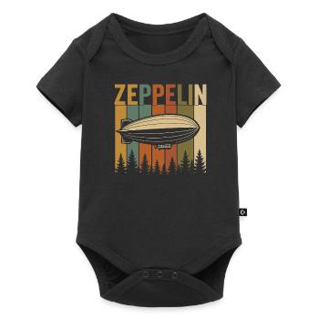 Zeppelin Retro Luftschiff Design - Baby Premium Kurzarmbody - Schwarz - Vorne