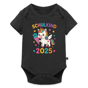 Écolier 2025 Unicorn Cône d’école - Body à manches courtes Premium Bébé - noir - Devant
