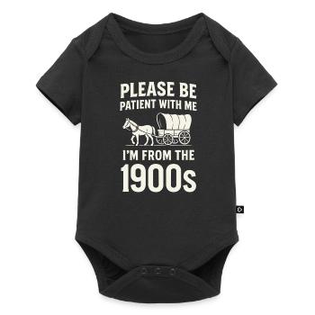 Patience – I'm from the 1900s - Baby Premium short-sleeve bodysuit - black - Front