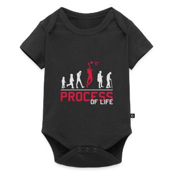 Basketball Prozess des Lebens Basketball - Baby Premium Kurzarmbody - Schwarz - Vorne
