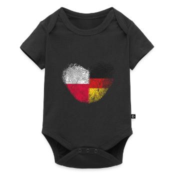 Polen Fingerabdruck für stolze Deutsch-Polen - Baby Premium Kurzarmbody - Schwarz - Vorne