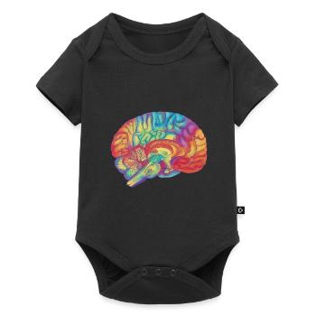 Gehirn - Baby Premium Kurzarmbody - Schwarz - Vorne