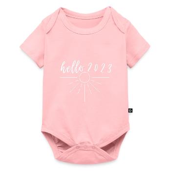 Bonjour 2023 Nouvel An Amoureux du soleil cadeau jumelé - Body à manches courtes Premium Bébé - rose - Devant