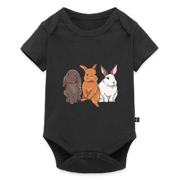 Cute rabbit design for bunny owners - Baby Premium short-sleeve bodysuit - black - Front