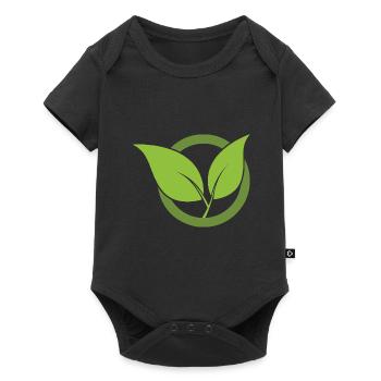 Green Leaves Icon Design for Proud Vegans - Baby Premium short-sleeve bodysuit - black - Front