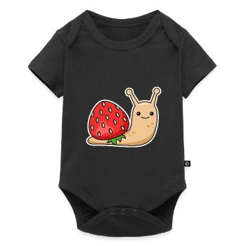 Snail and strawberry design for snail lovers - Baby Premium short-sleeve bodysuit - black - Front